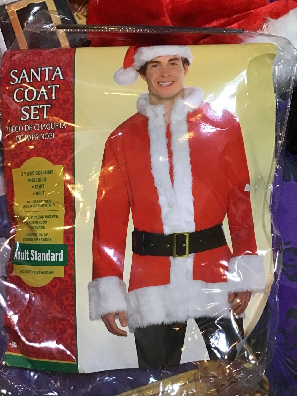 Santa Claus coat set comes with coat ,belt, & hat adult standard